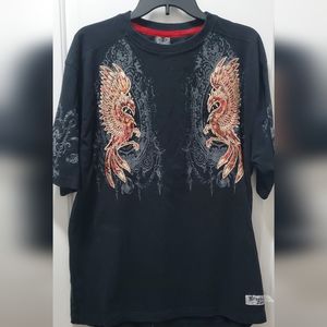 Vintage Brooklyn Express Top with Embroidered Dragons Size Large